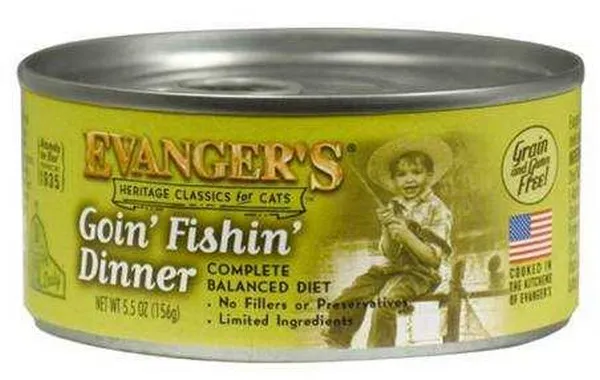 24/5.5 oz. Evanger's Goin' Fishin' Dinner For Cats - Food